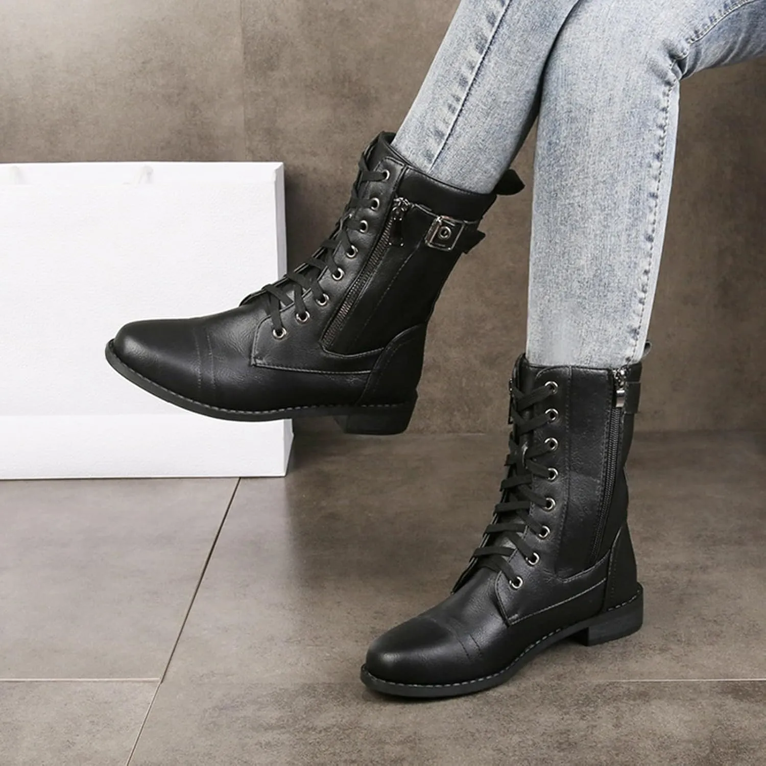 Boots for Women Ankle Women's Booties Wide Width Short Boots for Women Low Heel Bootie Heels for Women Closed Toe Indoor and Outdoor Lug Sole Low Heel Chelsea Fashion