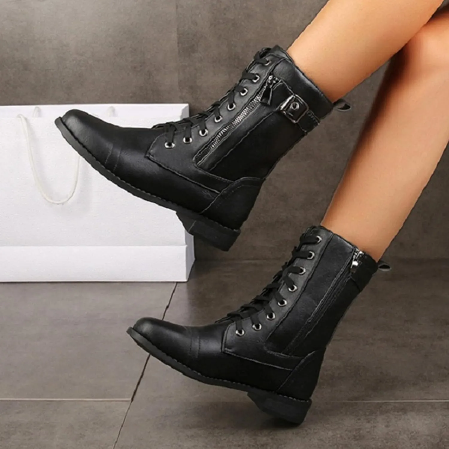 Boots for Women Ankle Women's Booties Wide Width Short Boots for Women Low Heel Bootie Heels for Women Closed Toe Indoor and Outdoor Lug Sole Low Heel Chelsea Fashion