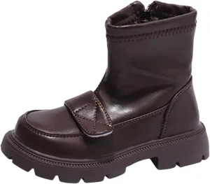 Fashion Thick Bottom Chunky Heel Girls Boots Breathable Mid Calf Round Toe Non Slip Casual School Warm Super Girl Boots
