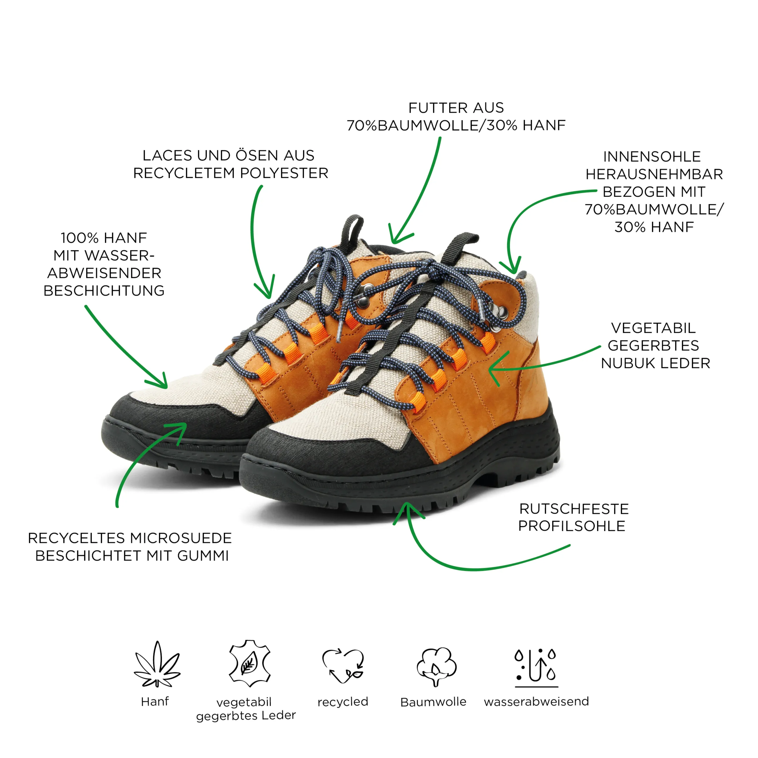 HIKING HEMP BOOTIE WHISKY