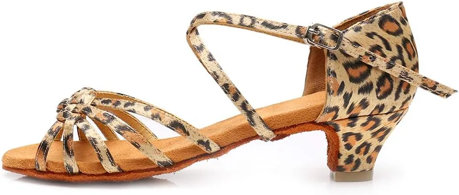JUODVMP Girl Latin Dance Shoes Ballroom Performance Shoes for Girl and Women,Model VS-WH1208-XGG