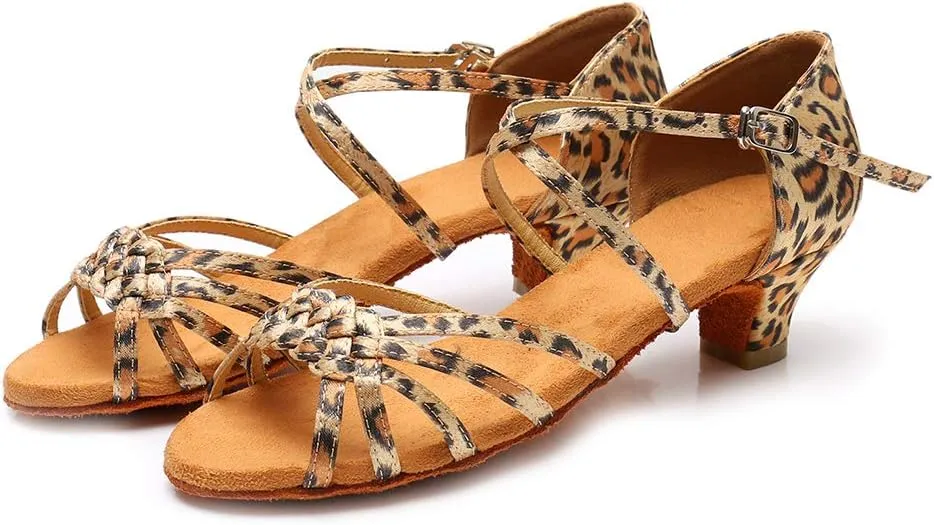 JUODVMP Girl Latin Dance Shoes Ballroom Performance Shoes for Girl and Women,Model VS-WH1208-XGG