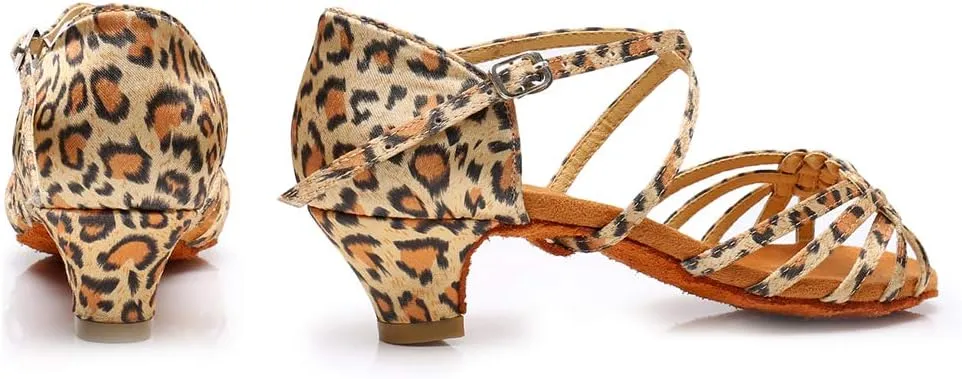 JUODVMP Girl Latin Dance Shoes Ballroom Performance Shoes for Girl and Women,Model VS-WH1208-XGG
