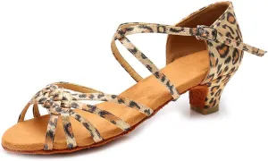 JUODVMP Girl Latin Dance Shoes Ballroom Performance Shoes for Girl and Women,Model VS-WH1208-XGG