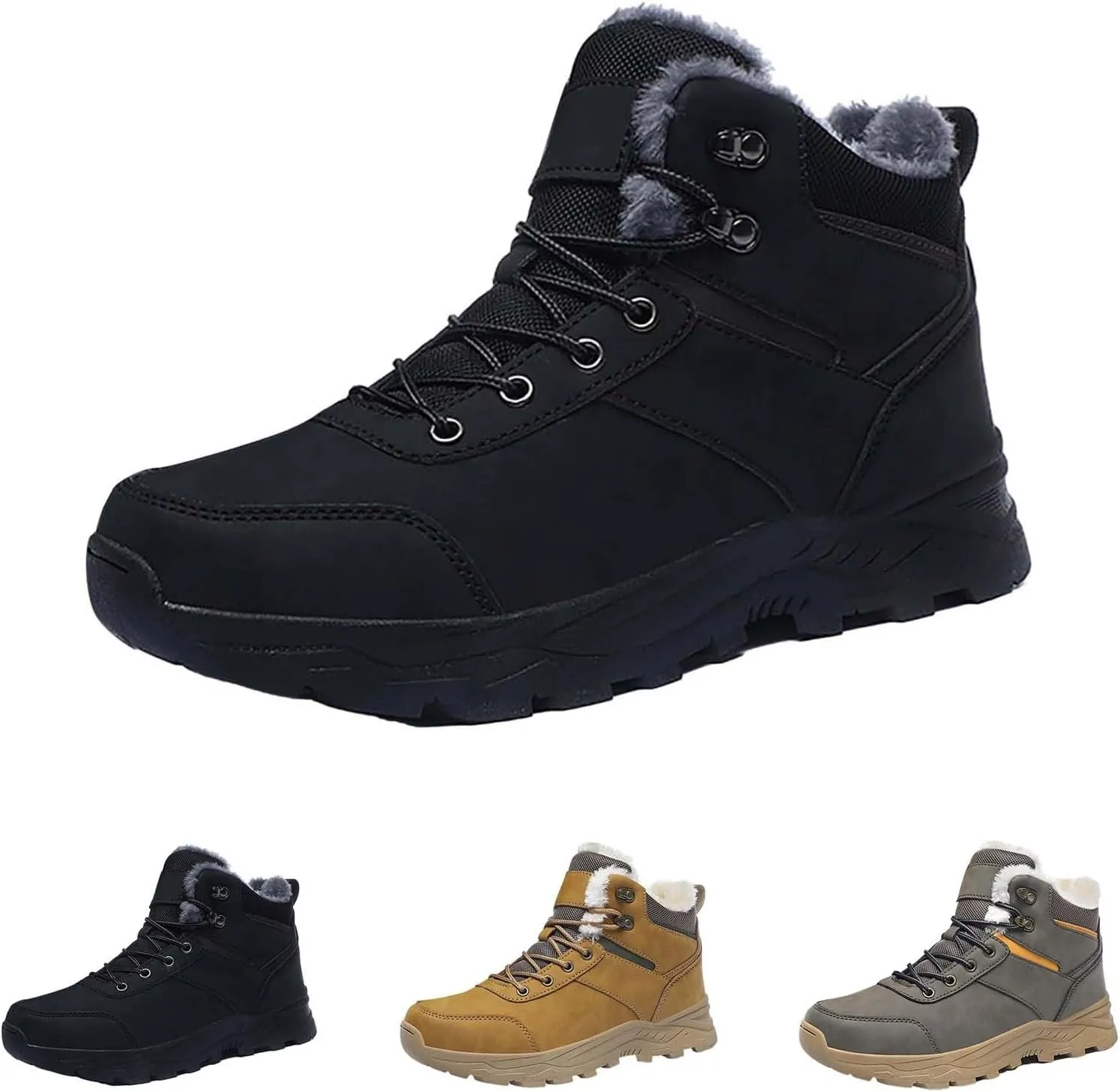 Men Work Boots Waterproof Hiking Sneakers Women's Slip On Warm Women Safety Shoes Non-Slip Outdoor Booties Waterproof Breathable Lightweight Hike Grounded Footwear