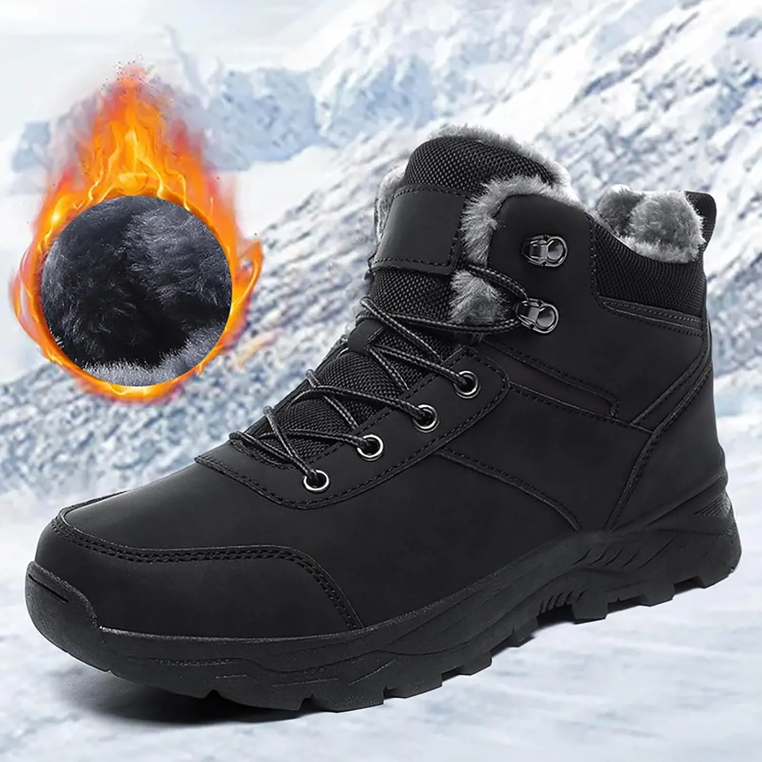 Men Work Boots Waterproof Hiking Sneakers Women's Slip On Warm Women Safety Shoes Non-Slip Outdoor Booties Waterproof Breathable Lightweight Hike Grounded Footwear