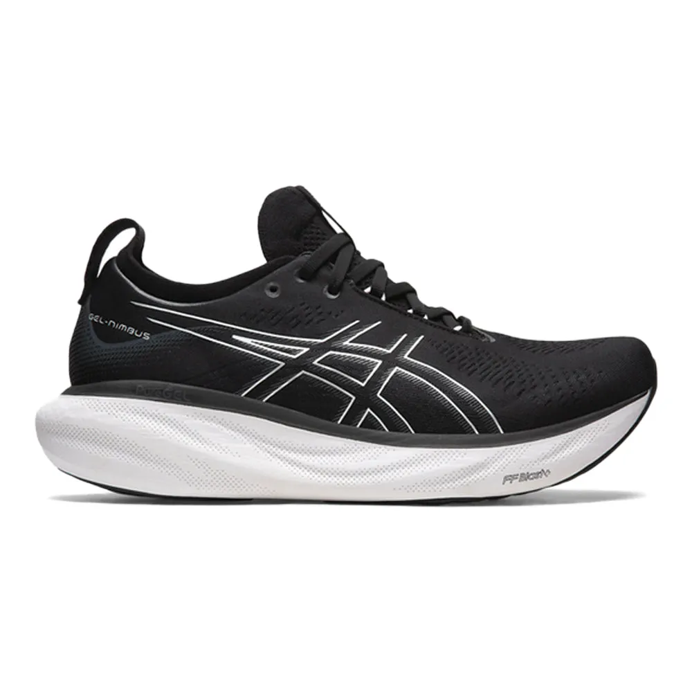 Men's Asics Gel-Nimbus 25, Black/Pure Silver, 13 2E Wide