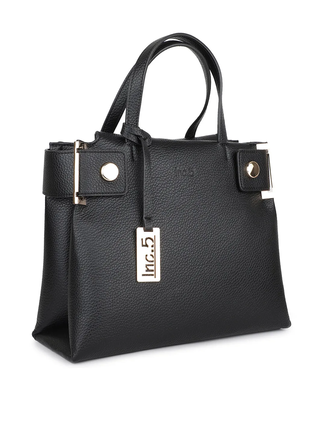 Women Black Structured Shoulder Bag