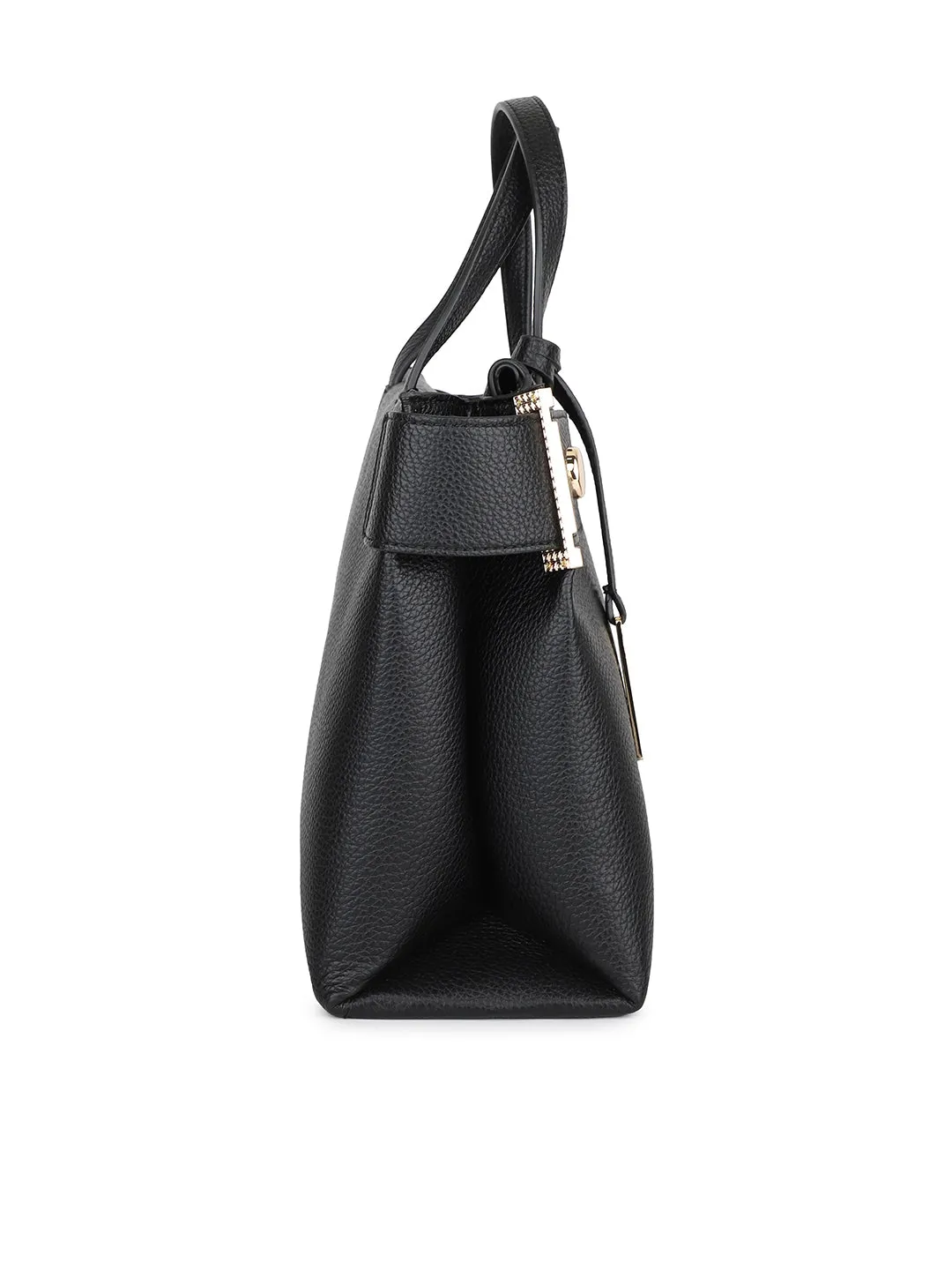 Women Black Structured Shoulder Bag